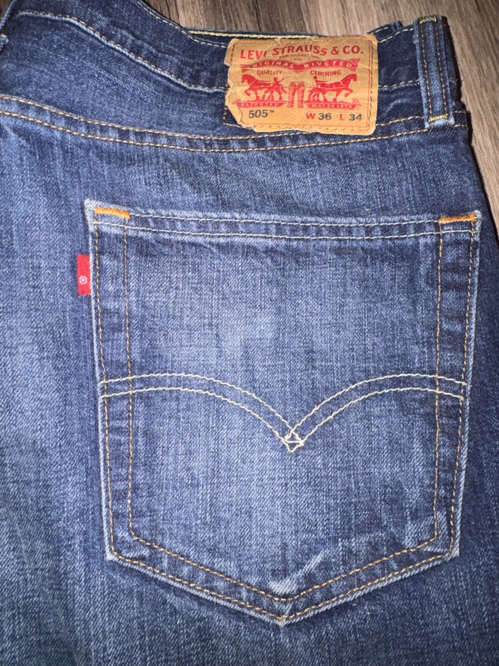Levi's 505 Men's Dark Blue Straight Jeans 36x34